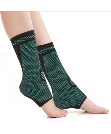 Yeloumiss ankle support 2 pieces of elastic ankle bandage ankle sports ankle bandage foot bandage for arthritis tendonitis arthritis Pain swelling sprains injury recovery (L)
