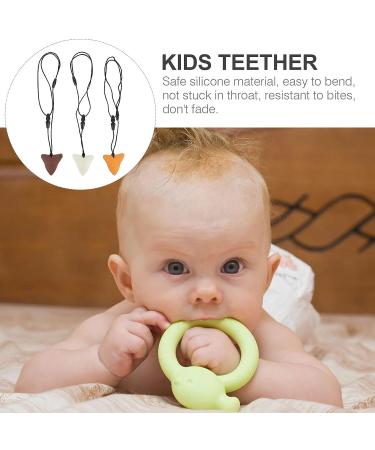 NUOBESTY 3pcs Shark Tooth Silicone Chew Necklace Set - Teething Chewy Toy for Boys and Girls - Buy Online on GoSupps.com