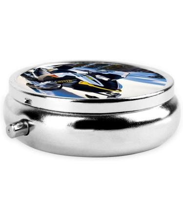 Advanced Snowmobile Portable Metal Pill Box - Round Mini 3-Compartment Hinged Design for Small Pills - Essential Travel Accessory - Buy Online on GoSupps.com