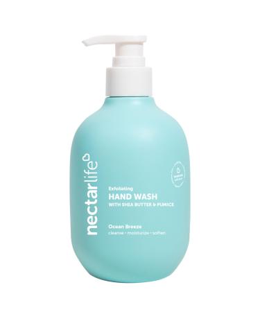 Nectar Life Hand Wash 14oz Exfoliating and Moisturizing Hand Soap with Volcanic Pumice Jojoba Oil & Shea Butter Ocean Breeze Scent