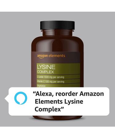 Amazon Elements Lysine Complex with Vitamin C - 195 Tablets, Supports Immune Health, Vegetarian Formula - Buy Online on GoSupps.com
