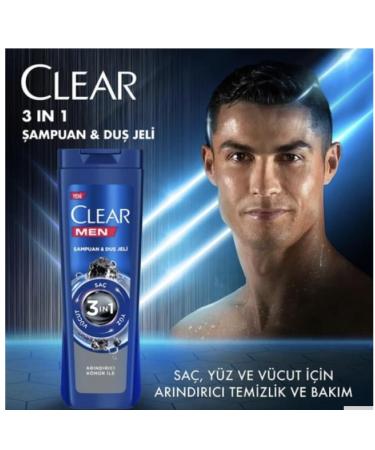 Clear Men 3 in 1 Shampoo & Shower Gel Purifying Charcoal 350 ML-11.8 Fl Oz - Buy Online on GoSupps.com