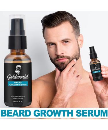 Men's Beard Growth Grooming Kit with Derma Roller - Ideal Birthday & Christmas Gift Set for Him with Beard Oil, Wash, Balm, Comb, and Brush - Buy Online on GoSupps.com