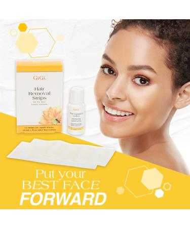 GiGi Face Hair Removal Strips | Pre-Waxed with All-Purpose Honee Formula | 12 Strips - Buy Online on GoSupps.com