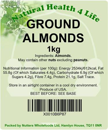 Natural Health 4 Life Finest Ground Almonds 1kg - Buy Online on GoSupps.com