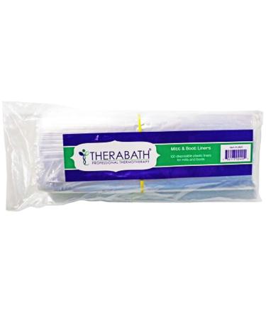 Therabath Mitt and Boot Liners, Professional Grade Paraffin Accessories, 100 Count Disposable Plastic Liners for Hand and Foot Therapy at Home