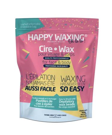 Happy Waxing - Refill Wax Beads - Easy To Apply - Painless Hair Removal - Smooth Gel Texture - Patented Formula Offers High Performance Results - Efficient for all Areas of the Body - 14.11 OZ - 400 G