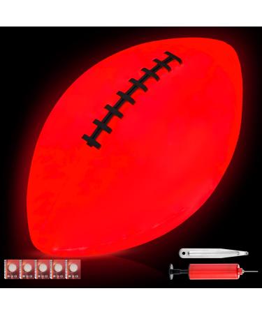 Glow in The Dark Basketball Light up LED Basketball Official Size Glowing Night Basketball with 2 LED 11 Pieces Batteries 1 Inflator for Teen Boys Girls Indoor Outdoor Sports Football