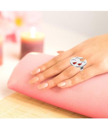 STOBAZA Lot de 2 Anneaux Ajustables pour Palette de Manucure Bague Porte-Vernis Ongles 5 Godets Ronds et 1 Plateau Pied de Poule Outil Nail Art Pratique pour Professionnels et - Buy Online on GoSupps.com