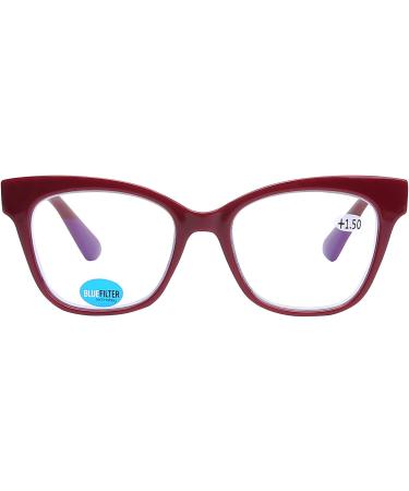 DOOViC Blue Light Filter Reading Glasses | Non-Prescription Square Frame | 4 Colors Available | MSD002 002c1 Red - Shop Internationally! - Buy Online on GoSupps.com