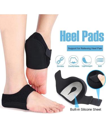 Heel Spur Inserts - Gel Heel Protectors & Cushions | Silicone Heel Bandage | Pain Relief for EU36-45 (Black) - Buy Online on GoSupps.com