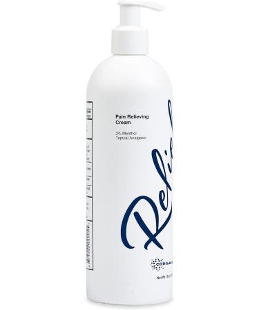 Corganics 16 oz Pump Topical Pain Relief Cream for Arthritis - Natural Essential Oil Blend for Knee, Joint, Back, Leg, Feet, and Hands - Buy Online on GoSupps.com