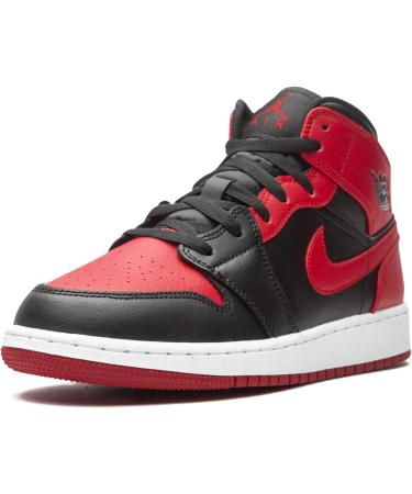 Nike Boys Air Jordan 1 Mid GS Basketball Shoes - Black Gym Red White | Size 38 EU - International Shipping Available - Buy Online on GoSupps.com