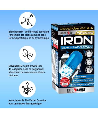 IRON ULTRA FAT BURNER E.A.A Liquid Grease Burner - Powerful and Effective Biaminoe Complex Glavanoid - Slimming Women and Men - French Laboratory Eric Favre - Buy Online on GoSupps.com