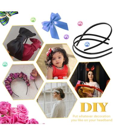 Oruuum 72 pcs DIY Black Plastic Headbands for Women and Girls - Teeth-Free Design (7mm) - Buy Online on GoSupps.com