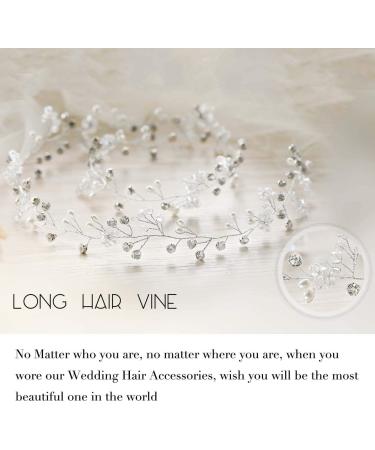 Crystal Wedding Hair Vine & Pearl Pins Set - Handmade Bridal Hair Accessories - Buy Online on GoSupps.com
