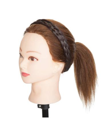 Buy Dark Brown Braided Hair Extensions - Classic Chunky Wide Headband Pigtails for Women & Girls - Buy Online on GoSupps.com
