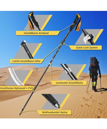 Glymnis Adjustable Hiking Sticks - 7075 Aluminum Trekking Poles (110-130cm) with Rubber Buffers - Lightweight & Durable Walking Sticks for Outdoor Adventures - Buy Online on GoSupps.com