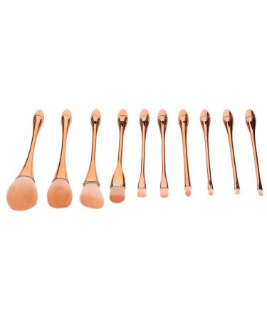 10pcs Pink Gold Makeup Brush Set - Face & Eyeshadow Brushes for Powder Cream & Liquid Makeup - Buy Online on GoSupps.com