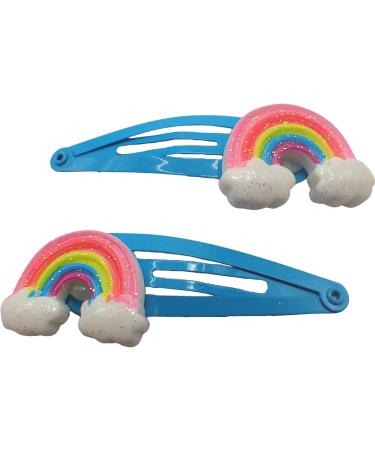 Topkids Accessories Frosty Glitter Unicorn Motif Snap Hair Clip Small Hair Clips Girls Hair Accessories Baby Hair Clips Girls Hair Clips kids Hair Clips Toddler Clips Curl Clips (Turquoise Rainbow) - Buy Online on GoSupps.com