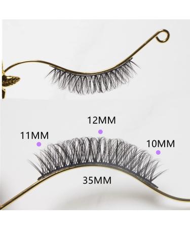 Buy Russian Strip Lashes | Wispy D Curl Faux Mink Eyelashes - 10 Pairs Natural Fluffy Look (12mm) - Buy Online on GoSupps.com