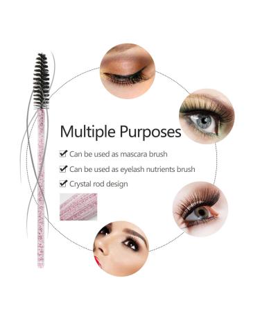 300 Pack Disposable Mascara Wands & Eyelash Brushes | Eye Makeup Applicator Kit - Crystal Rose/Black - Buy Online on GoSupps.com