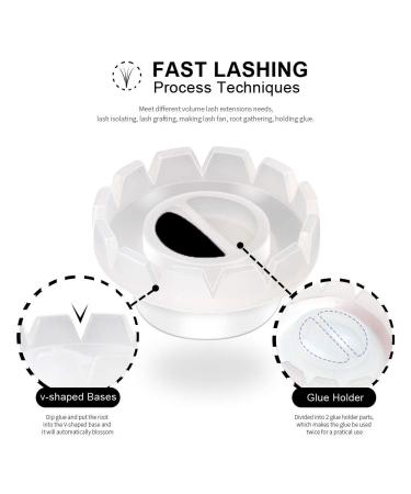 100pcs Pigment Eyelash Glue Holder for Eyelash Grafting | Quick Fan Blossom Supplies - International Shipping - Buy Online on GoSupps.com