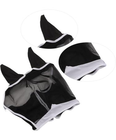 RiToEasysports Black Horse Eye Mask Stretchable Breathable & Removable Mesh Fly Mask with Ears for Ultimate Horse Protection - International Shipping Available - Buy Online on GoSupps.com
