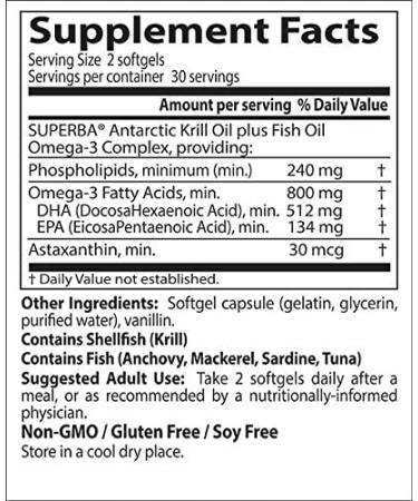 Doctor's Best Enhanced Krill Plus Omega-3s 60 Softgels - Superba Krill Supplement - Buy Online on GoSupps.com