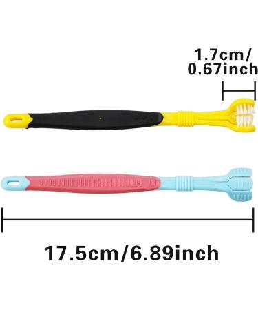 2Pcs 3 Sided Autism Toothbrush - Large Angle Soft Bristles for Complete Teeth and Gum Care - Buy Online on GoSupps.com