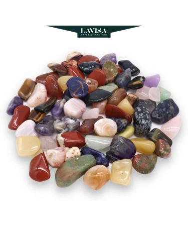 Buy Lavisa Drum Stones Healing Stones 100% Natural Gemstones for Water Treatment | Halbedelstein Mixture (M 320g) | Enhance Your Wellness with Mineral Crystals - Buy Online on GoSupps.com