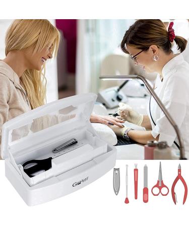 Gusnilo Clear Lid Plastic Storage Box for Nail, Hair Salon & Spa Tools - Black & White - Buy Online on GoSupps.com