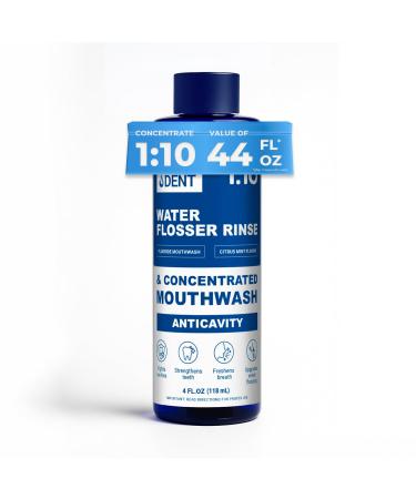 WATER DENT Fluoride Mouthwash and Water Flosser dditive | Add to Oral irrigator | Citrus Mint Flavor | Alcohol Free Made in USA | Concentrated 1:10 44 fl.oz