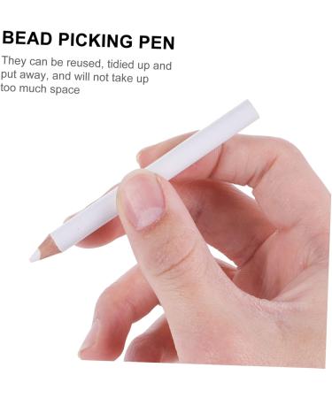 Ipetboom 30pcs Absorb White Pencil Nail Gems Nail Art Pencil White Nail Dotting Pencil Picking Tools Drilling - Buy Online on GoSupps.com