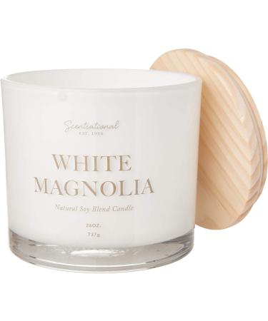 Scentsational est. 1998 Organic White Magnolia and Natural Soy-Blend Candle - Very Large3-Wick 3 lbs 13 oz.