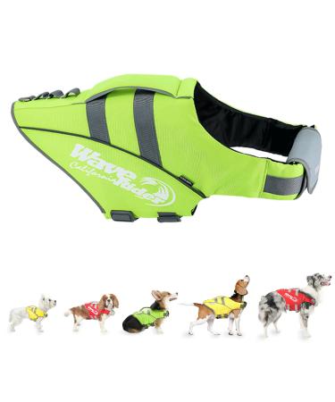Zooland life jacket dog dog life jacket with excellent buoyancy adjustable & durable reflective lifesaver for small medium and large dogs L green green l