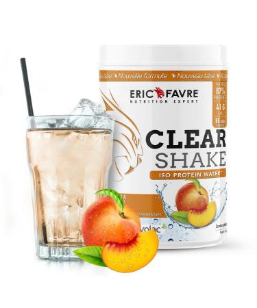Clear Protein Shake - Iso Protein Water - Refreshing and Fruity - Protein Drink - Certified Quality - French Laboratory Eric Favre - 500 g Peach Apricot