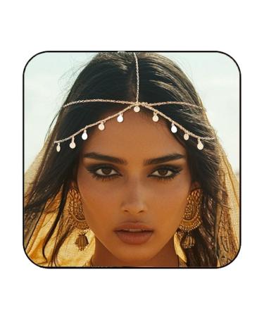 GORTIN Sequins Boho Wedding Gold Headpiece Bohemian Headbands Festival Costume Hair Accessories for Women