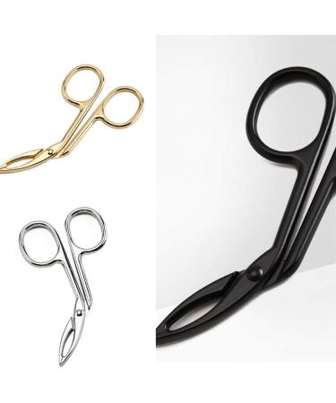 Fengyuanhong Curved Pointed Stainless Steel Eyebrow Clip - Anti-Slip Beauty Tool | Golden 4.5x8cm - Buy Online on GoSupps.com