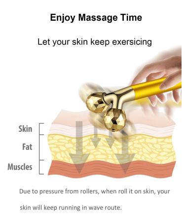 Golden 3D Electric Face Massage Roller Kit for Puffiness Relief - Buy Online on GoSupps.com