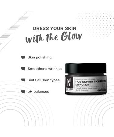 Nutriglow Advanced Organics Age Repair Tightening Day Cream for Instant Wrinkle Lift Soft Skin with Vitamin C All Skin Types 50G - Buy Online on GoSupps.com