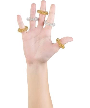 Newgen Medicals Massagering - 10 Acupressure Finger Massage Rings in Gold & Silver | Ideal Gift for Women - Buy Online on GoSupps.com