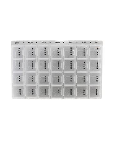 7-Day Pill Box Organizer 4 Times A Day Morning Noon and Evening and Bed Medicine Planner