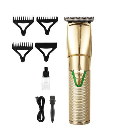 Hair Clippers Metal Hair Clipper Electric Oil Head Electric Hair Clipper Household Hair Salon Charging Hair Clipper(Gold)