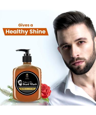 RA_WLS Men's Beard Wash - Softens & Adds Shine with Tea Tree Oil & Aloe Vera Paraben/Sulphate/Silicon Free 8.5 fl oz - All Skin Types - International Shipping - Buy Online on GoSupps.com