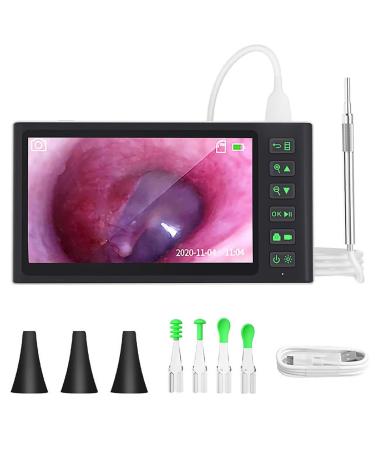 Visual Ear Spoon Endoscope with LED Lights Earwax Removal Tool 7-inch HD Large Screen Multifunction Digital Otoscope for Clean Their Ears can Take Pictures and Videos