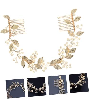 Ipetboom 1pc Handmade Pearl Comb Pearl Hair Pin Pearl Hair Accessories Bridal Hair Comb Golden Hair Comb Crystal Headpiece Bridal Comb Crystal Decor Wedding Bride Alloy Decorate - Buy Online on GoSupps.com