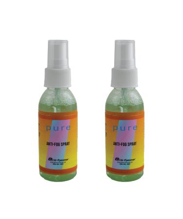 Two 2oz Bottles of Birdz Eyewear Anti Fog Spray & Defogger for Glasses Goggles Swimming Paintball and Diving Safe on All Lenses