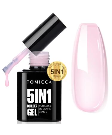 Tomicca 5 in 1 structure for Geln gel 15ml Builder Nail Gel UV/LED Gel N gel N gel N gel N gel Gel nail gel for nail extension Repair nail strengthening nail design (light pink) light pink