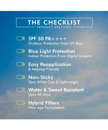 Hybrid Lightweight Gel Sunscreen SPF 50 PA++++ | Water Resistant Niacinamide & Blackberry Extract | Non-Greasy No White-Cast | All Skin Types | Cruelty Free - 50g - Buy Online on GoSupps.com
